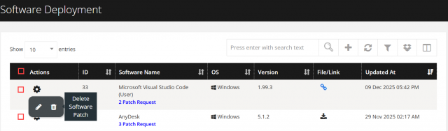 DeleteSoftwateDeployment
