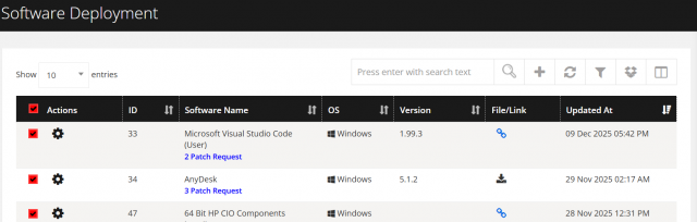 SelectRequestSoftwareDeployment